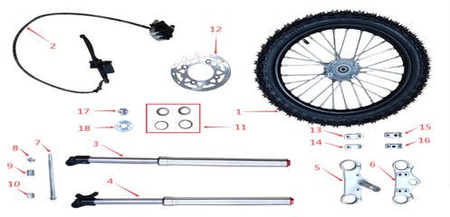 Front Tire 60/100-14 - EV Dirt Bike (1600W & 2500W)