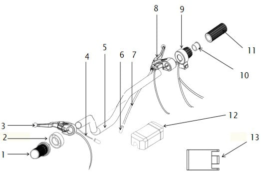 Left Rubber Grip Holder - 1500W & 1000W Dirt Bike