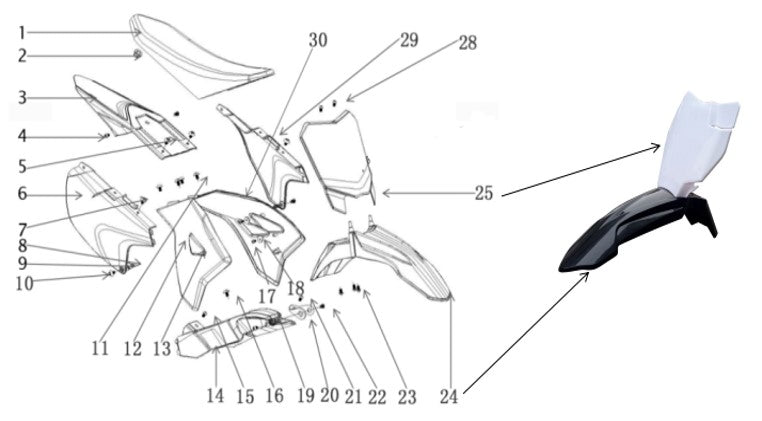 Fuel Tank Cap Holder - 1500W & 1000W Dirt Bike