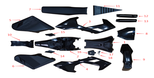 Front fork side cover, left  - EV Dirt Bike (1600W & 2500W)