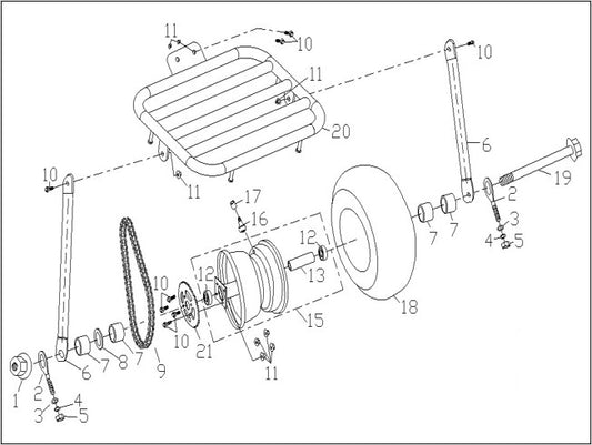 Rear Tire - 212cc Utility Bike