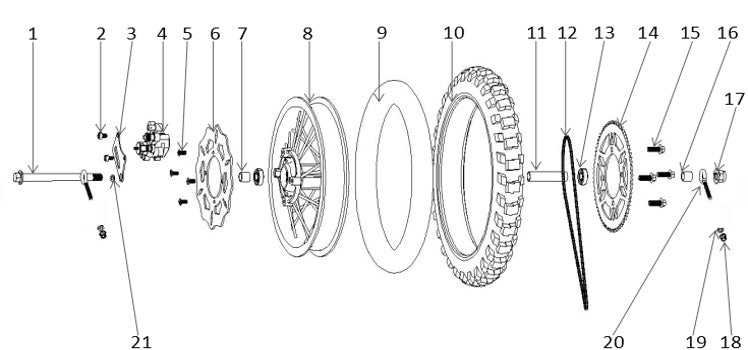 Rear Tire - 1500W Dirt Bike