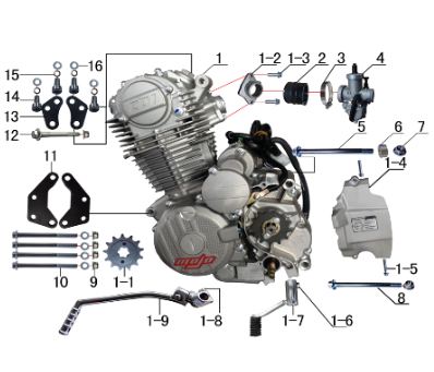 Connector of Carburetor - 230DH Gas Dirt Bike