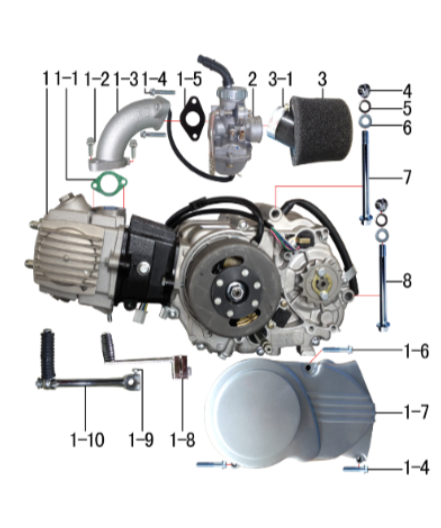 Carburetor - DH110 & DH125 Gas Dirt Bike