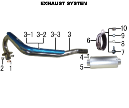 Muffler - DH110 & DH125 Gas Dirt Bike