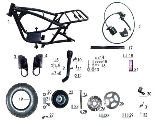 Rear Disc 1630mm M8 x 16 - Gas Mini Chopper