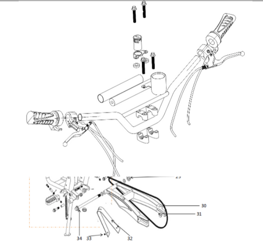 Main Frame - 500W Dirt Bike