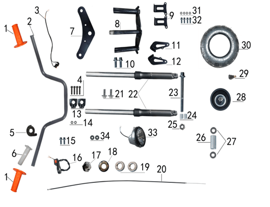 Handle Bar Clamp - 212cc Gas Mini Bike