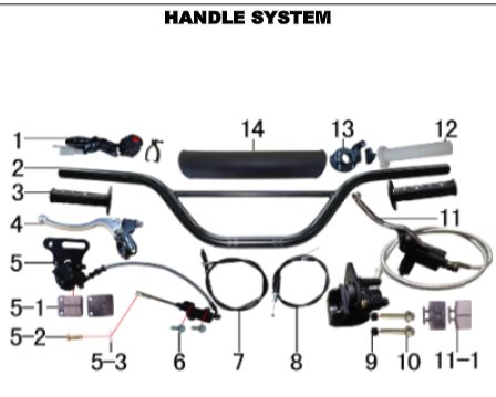 Rear Brake System - DH110 & DH125 Dirt Bike