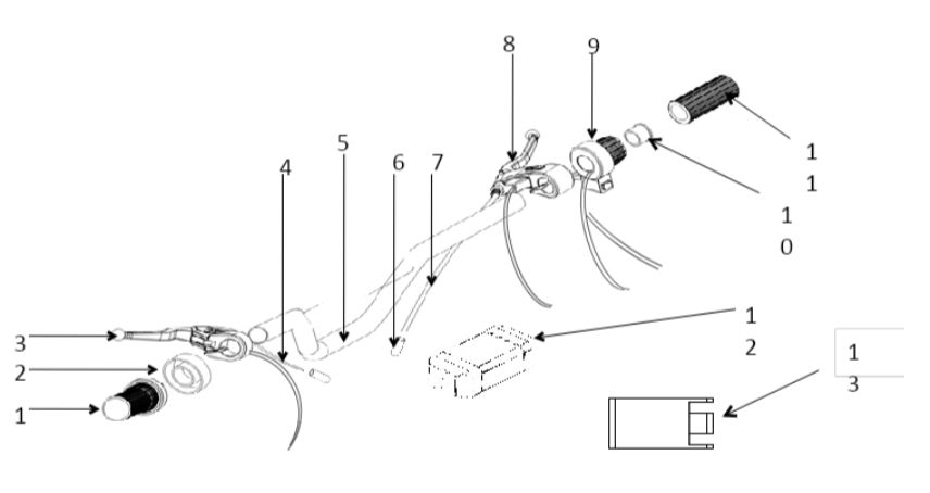 Throttle Assembly with 36v Meter - 1000W Dirt Bike