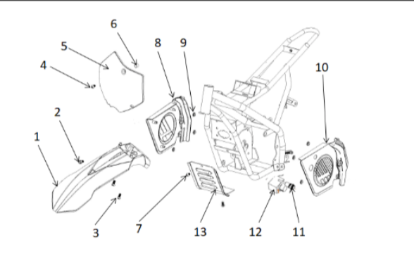 Motor Cover Left - 500W Dirt Bike