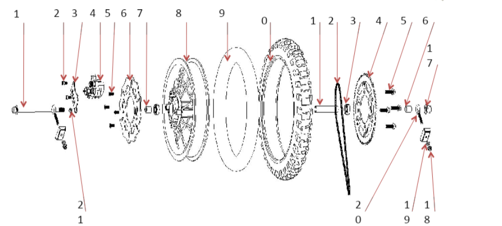 Rear Wheel - 1500W Dirt Bike