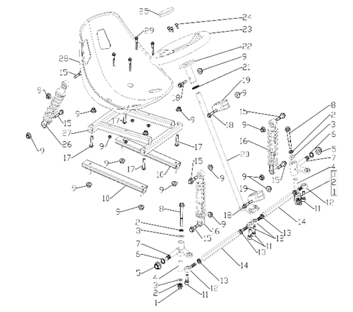 Seat Assembly - 1 Seat Go Kart (Gas & EV)